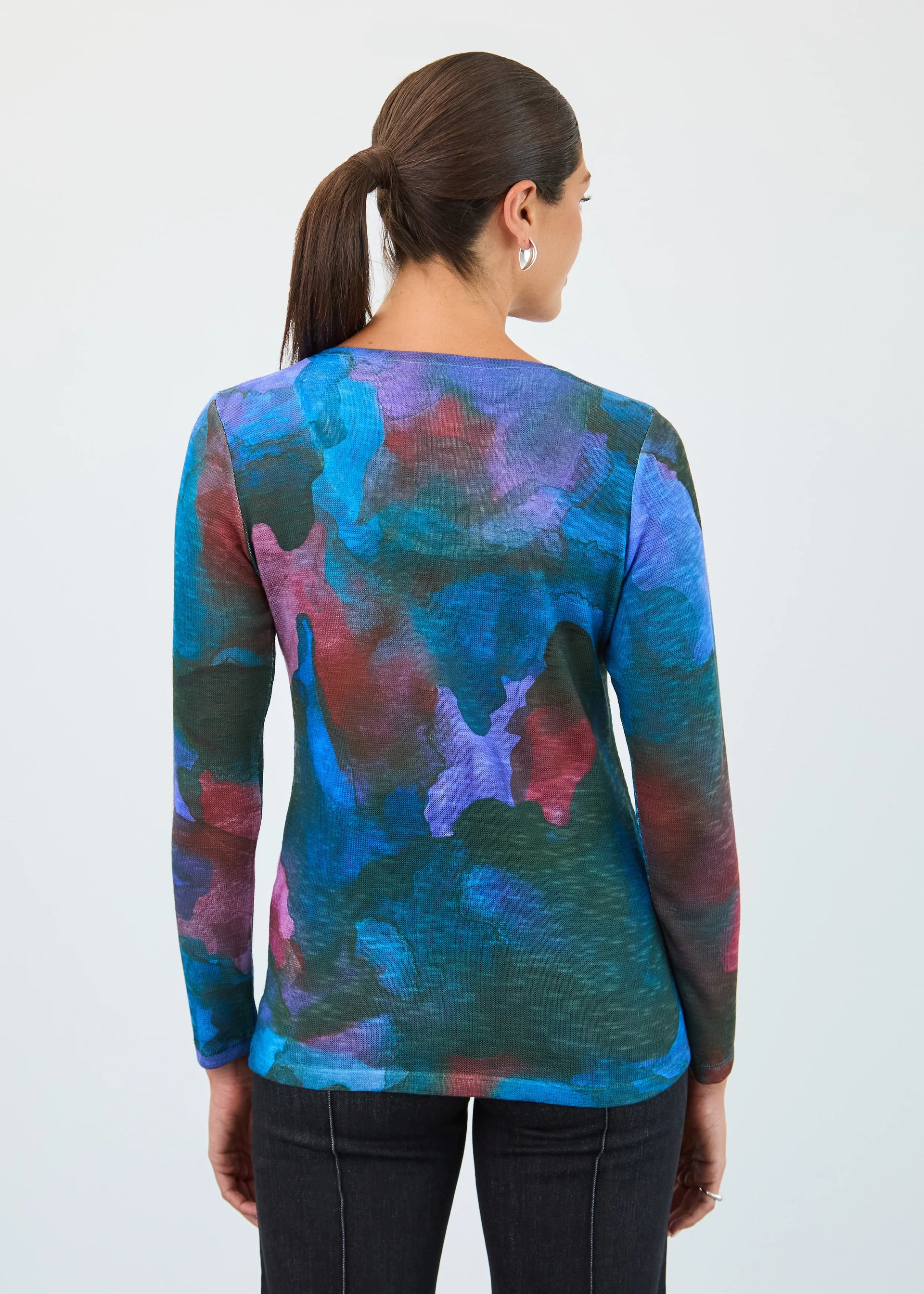 Multi Colour Abstract Long Sleeve Top. Style FD3510955