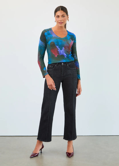Multi Colour Abstract Long Sleeve Top. Style FD3510955