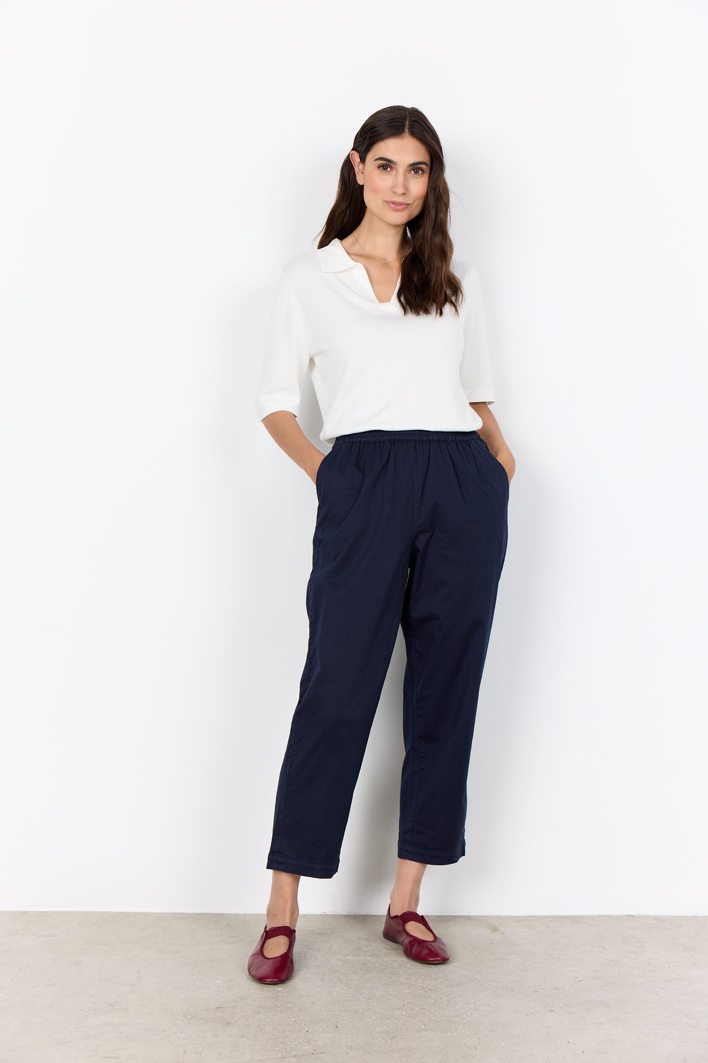 Pull-On Elastic Waistband Cotton Cropped Pant. Style SOYA41678