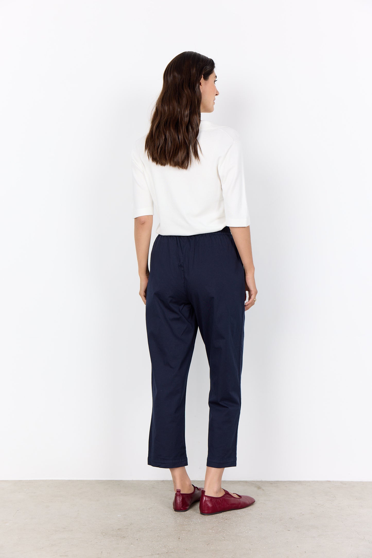 Pull-On Elastic Waistband Cotton Cropped Pant. Style SOYA41678