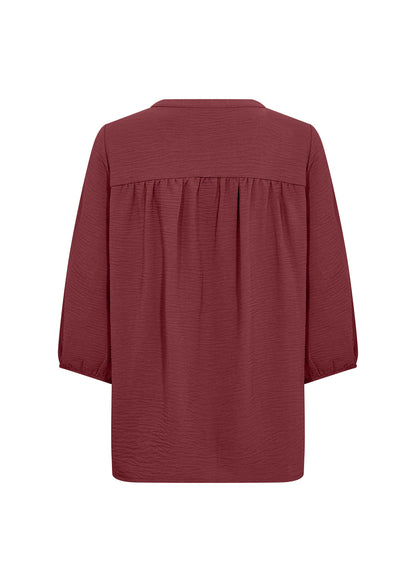 Notch Neckline Balloon Sleeve Blouse. Style SOYA41909