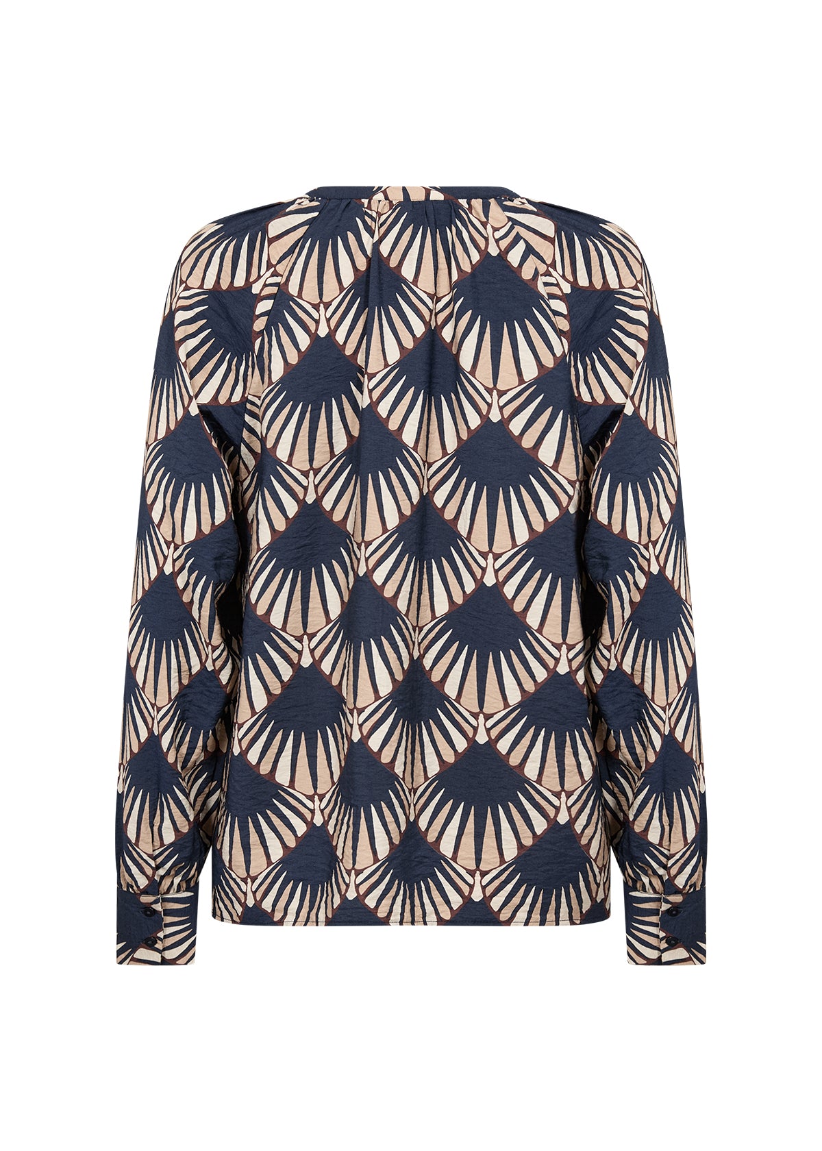Printed V-Neck Popover Blouse. Style SOYA41958