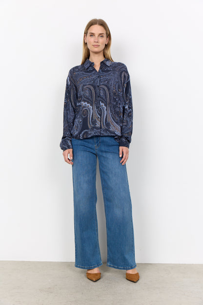Paisley Print Button Front Blouse. Style SOYA41973