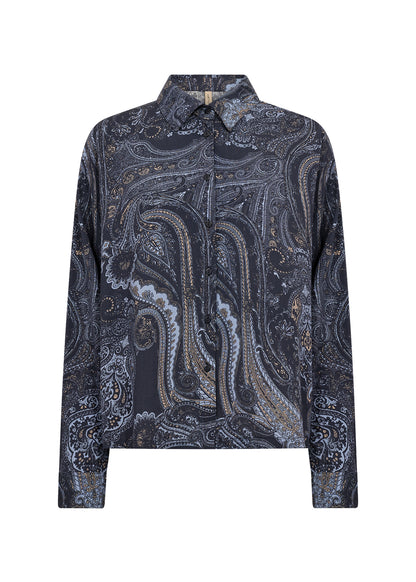 Paisley Print Button Front Blouse. Style SOYA41973