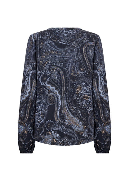 Paisley Print Pop-Over Blouse. Style SOYA41974