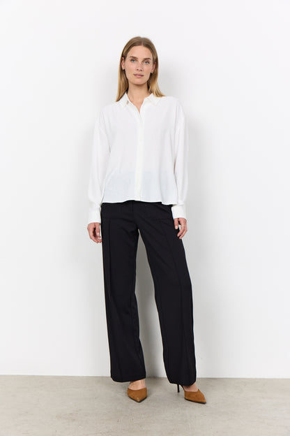 Long Sleeve Button Front Hip Slit Top. Style SOYA41991