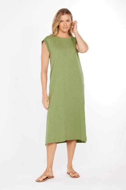 Cap Sleeve Column Silhouette Side Slits Dress. Style MO41G-A6061
