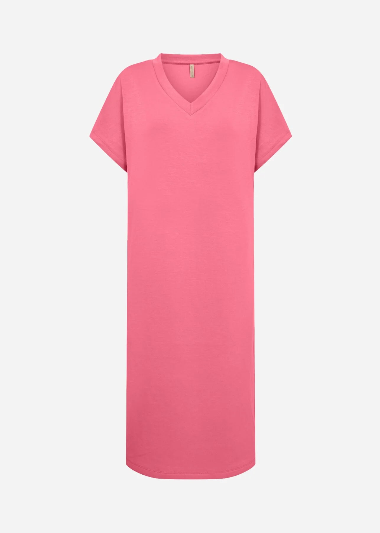 V-Neck Drop Shoulder Soft Stretch Fabric Midi Dress. Style SOYA27539
