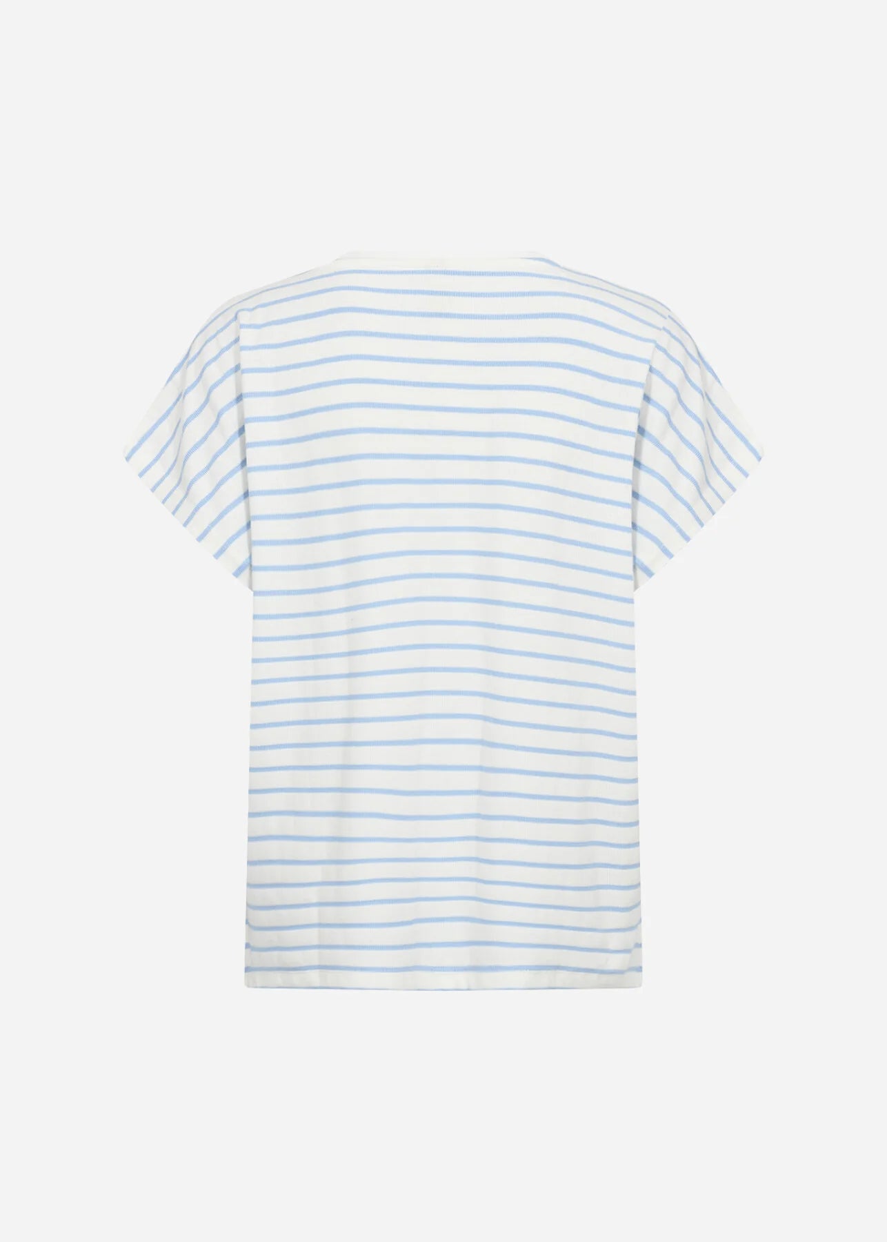 Striped Ribbed V-Neck Short Sleeve Top. Style SOYA27514