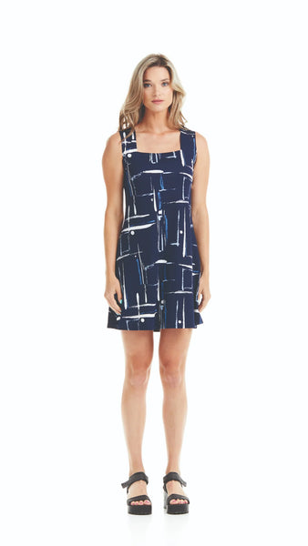Square Neck Abstract Line Sundress. Style GIT5004-18348N