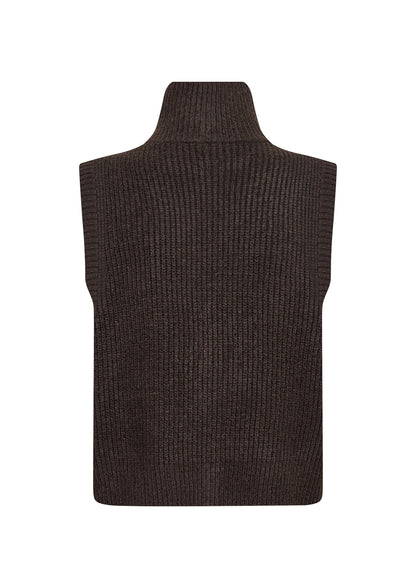 Mock Neck Zip Front Sleeveless Vest. Style SOYA51516