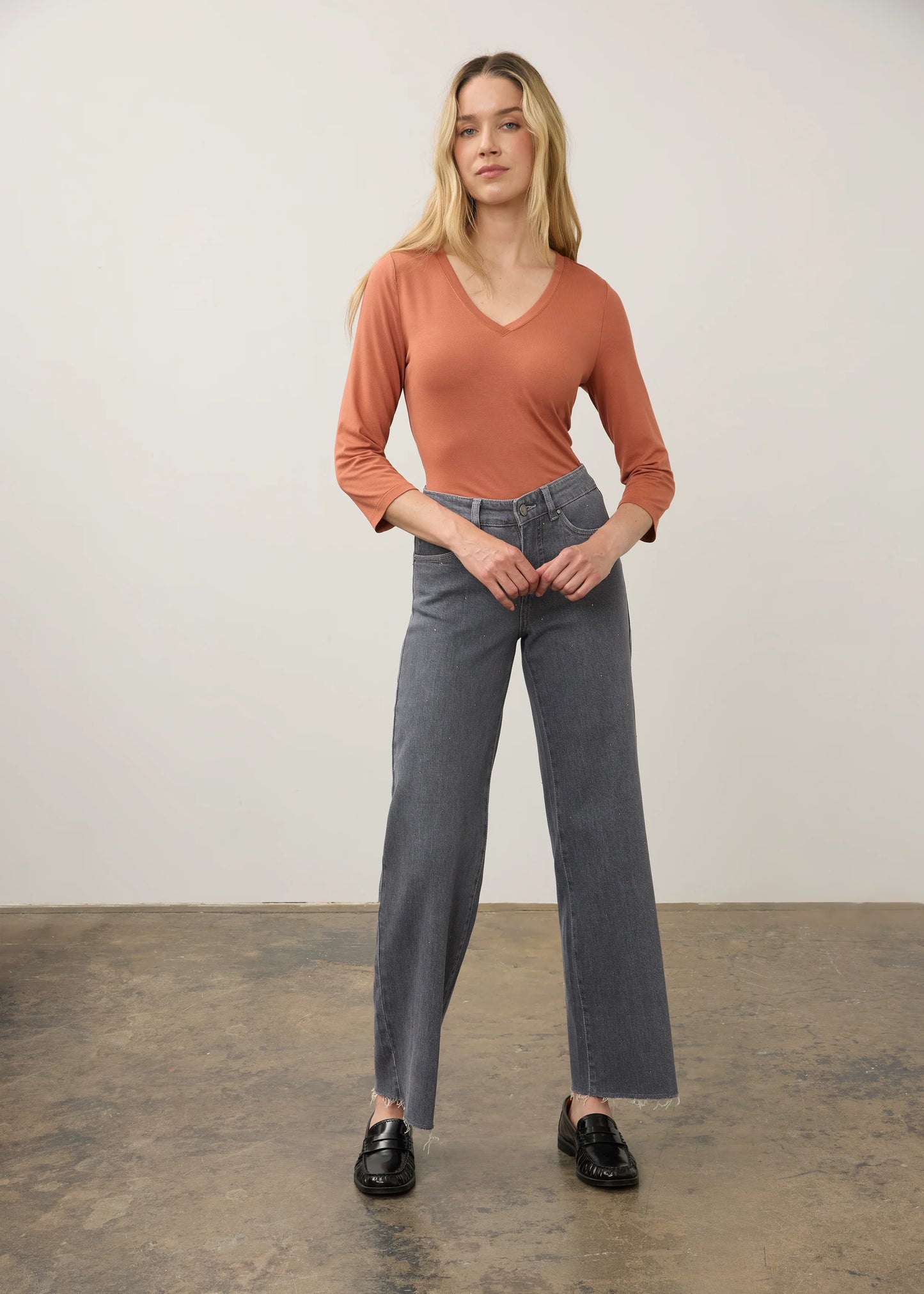 Christina Wide Leg Gold Gem Jeans. Style FD5198449