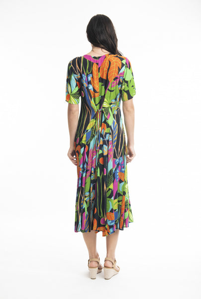 Nicossia Godet Floral Midi Dress. Style ORI9177