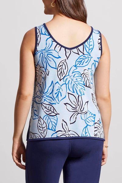 Reversible Printed/Solid V-Neck Top. Style TR5382O-4302