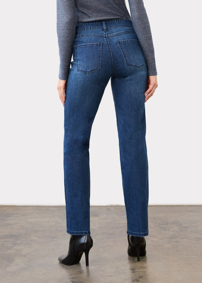 Christina Embroidered Argyle Straight Leg Jean. Style FD5404779