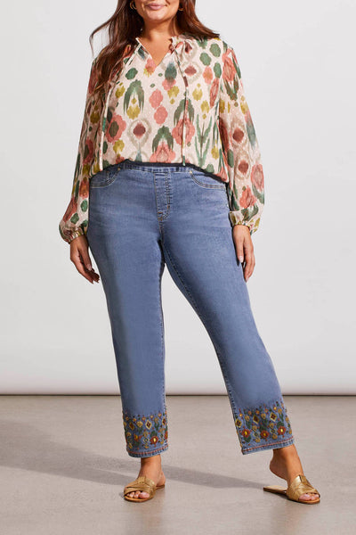 Size Inclusive Embroidered Ankle Jean. Style TR5462V-2020