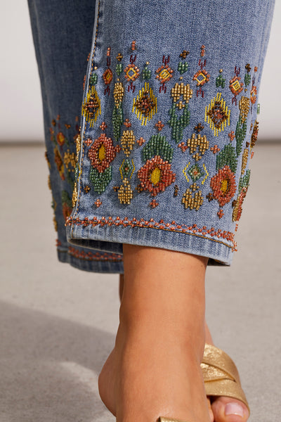 Size Inclusive Embroidered Ankle Jean. Style TR5462V-2020