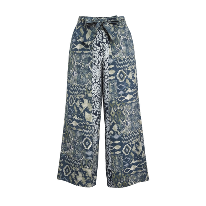 Tie Front Breezy Abstract Print Wrap Pant. Style SHNP5666