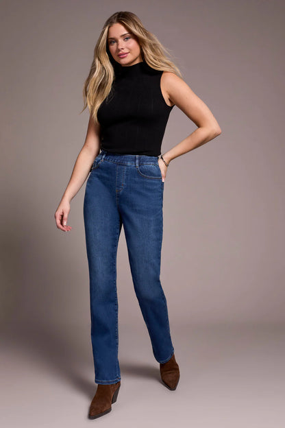 Sophia Pull-On Straight Leg Elastic Waist Jean. Style TR5859O-5100