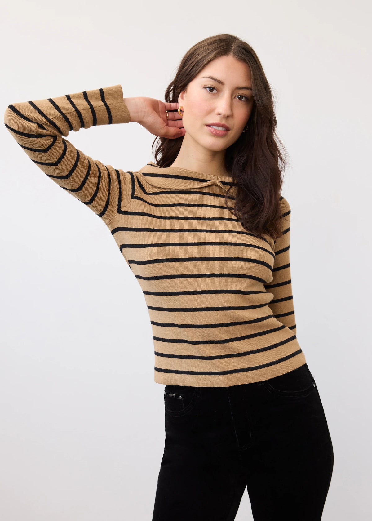 Off Shoulder Long Sleeve Cowl Neck Top. Style FD1983764
