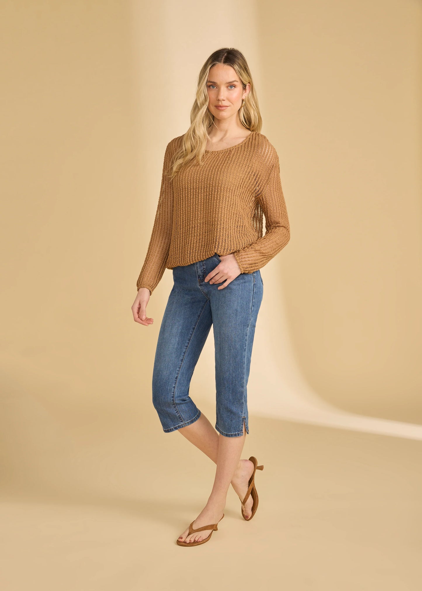 Basic Suzanne Slitted Hem Capri. Style FD6857779