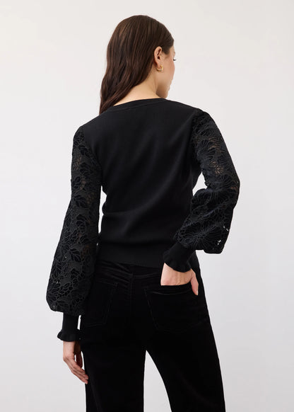 Velvet Cutout Sleeves Sweater. Style FD10015203