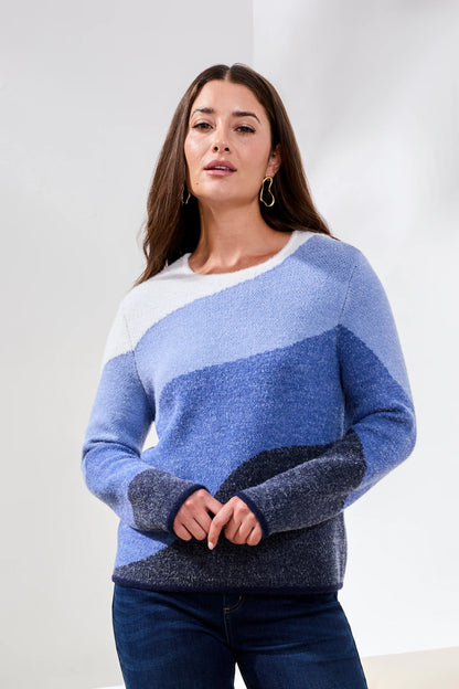 Double Knit Yarn Intarsia Sweater. Style TR6005O-4857