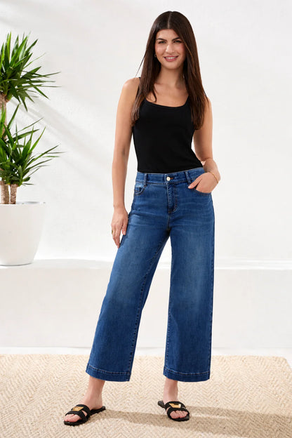 Audrey Cropped Wide Leg Stretch Denim Jean. Style TR6118O-5100