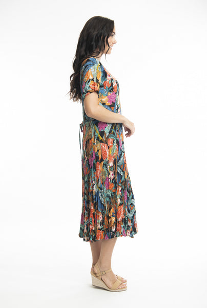 Paphos Godet Short Sleeve Dress. Style ORI61575