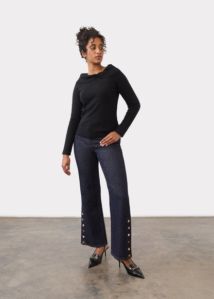 Off Shoulder Long Sleeve Cowl Neck Top. Style FD1983764