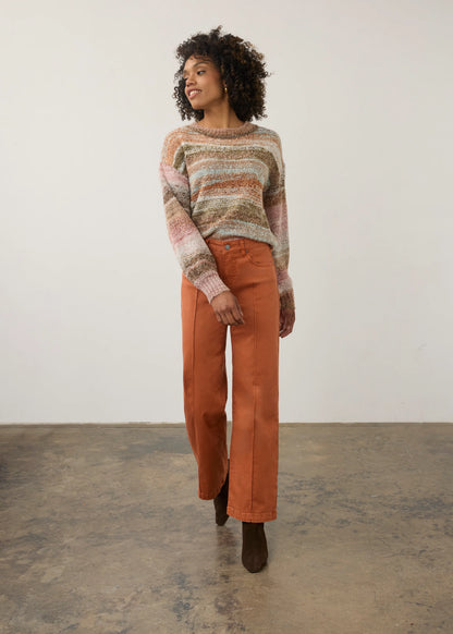 Boat Neck Boucle "Space Dye" Sweater. Style FD1285891