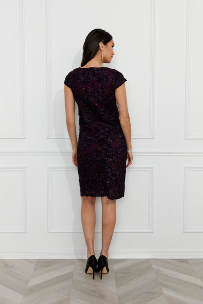 Sheath Floral V-Neck Dress. Style FL259223