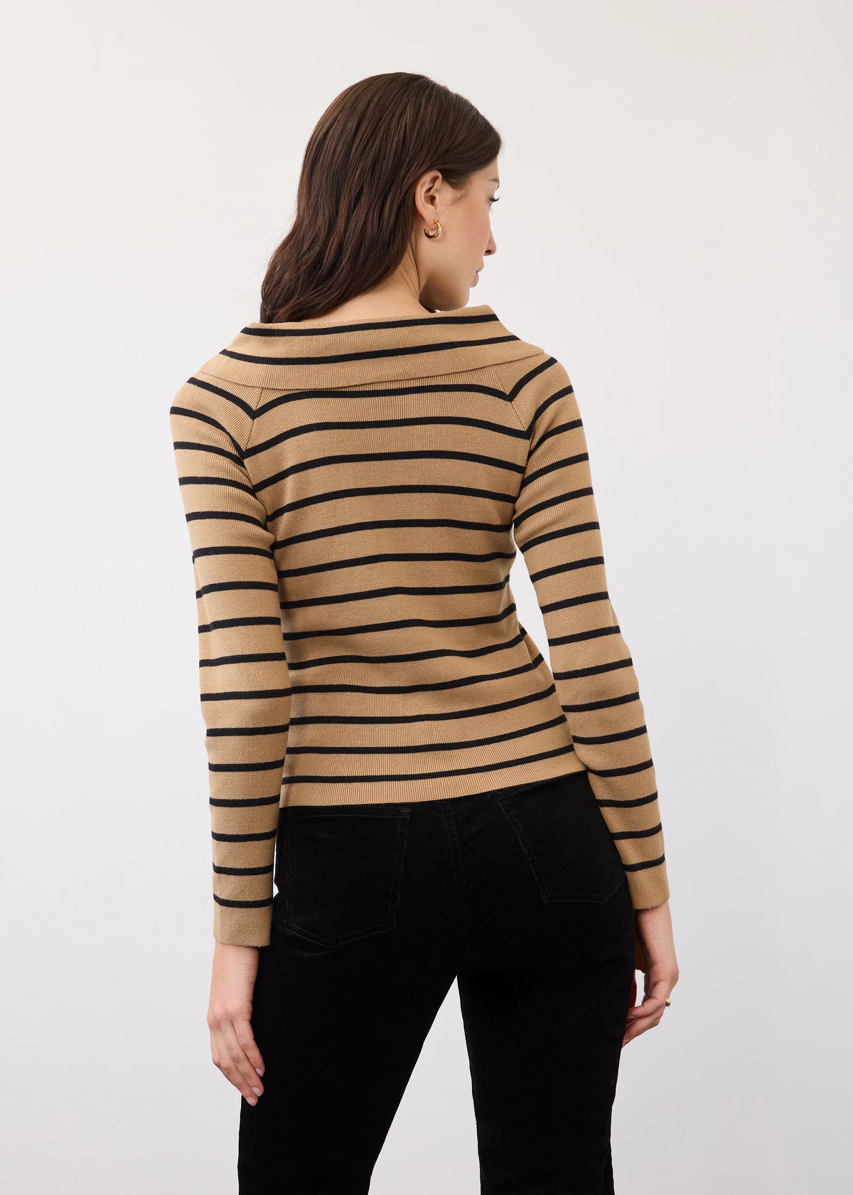 Off Shoulder Long Sleeve Cowl Neck Top. Style FD1983764