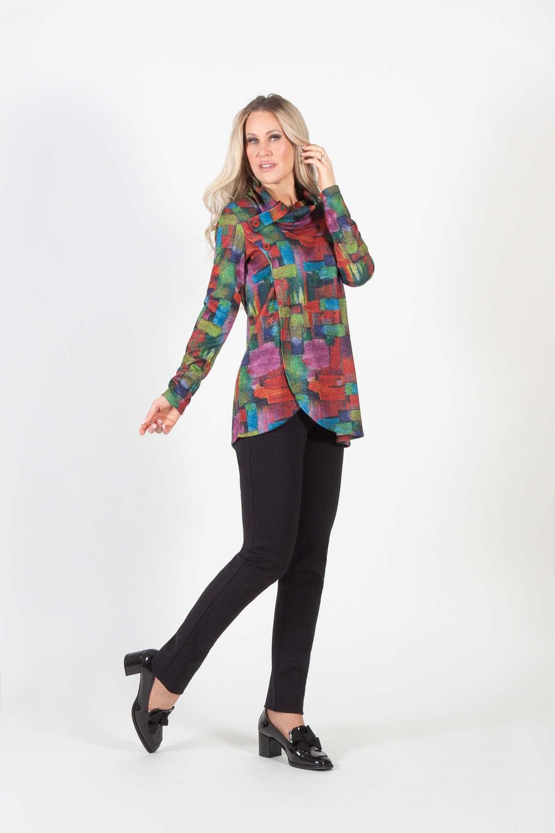 Twist Cowl Neck Tunic. Style PE327-4612