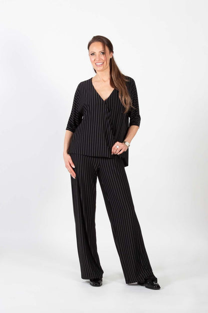 Twisted Hem Pinstripe Top. Style PE576-4968