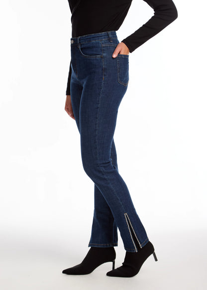 Suzanne Rhinestone Slit Hem Jean. Style FD6789809