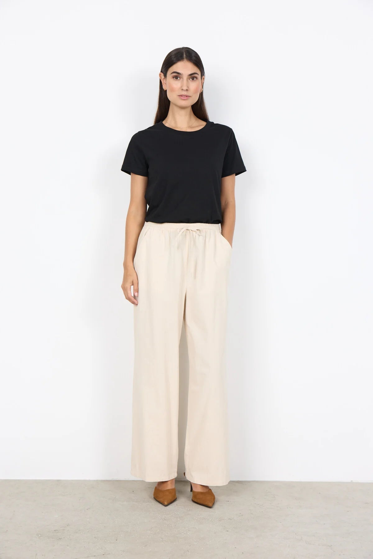 Pull-On Elastic Waist & Drawstrings Cotton Full Length Pant. Style SOYA40697
