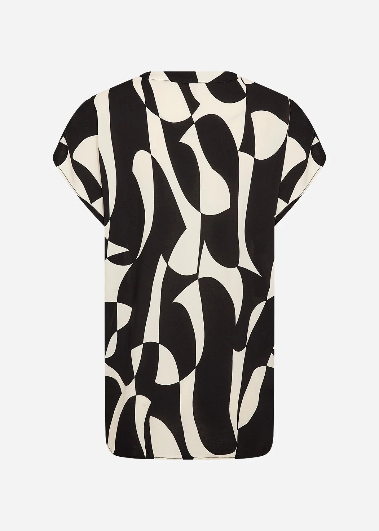 Abstract Print Notch Neck Drop Shoulder Top. Style SOYA41611