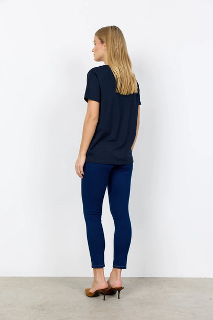Basic Cotton Short Sleeve Round Neck Top. Style SOYA25689