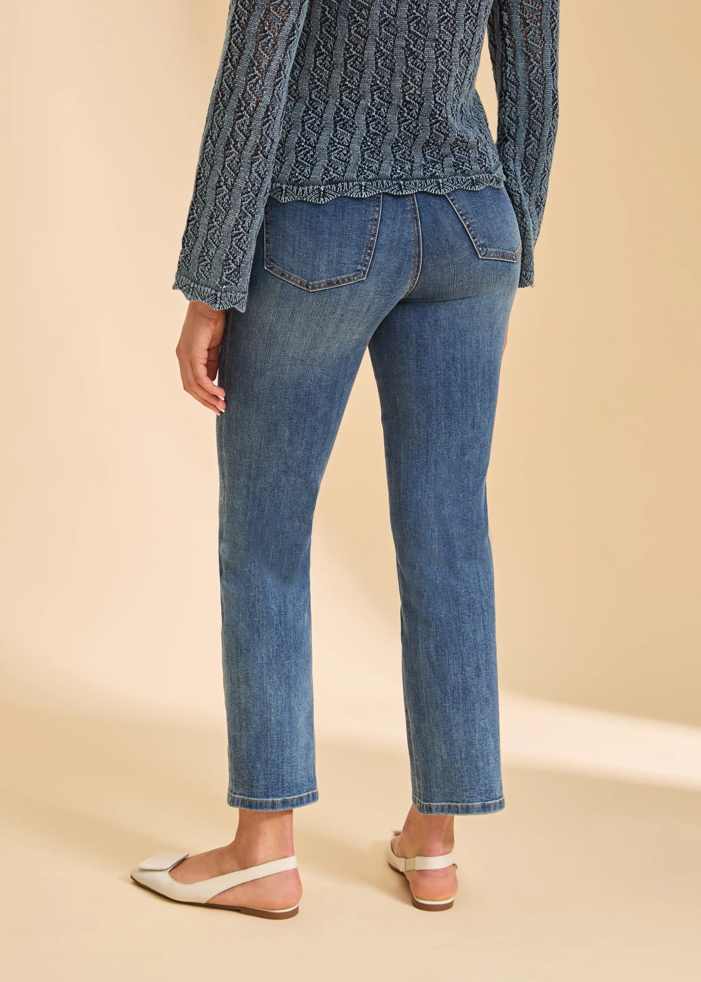 Pull-On Straight Leg Ankle Length Heart Details Jean. Style FD2517669