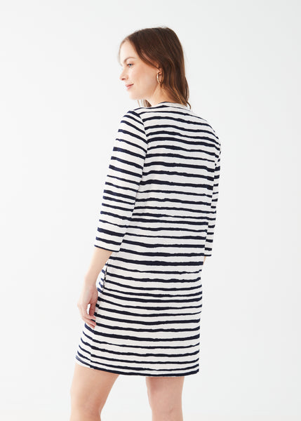Crinkle & Striped Pocket Dress. Style FD7312964