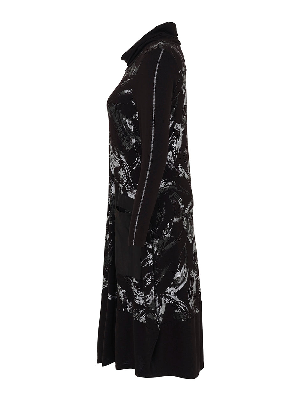 Cowl Neck Printed Hooded Dress. Style DOLC73145