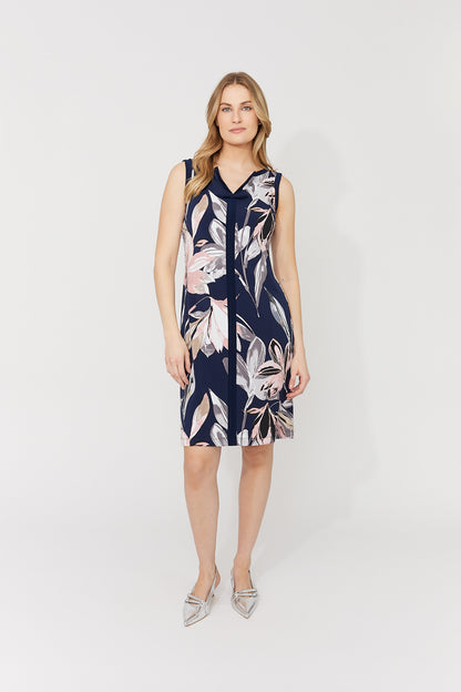 Notch Neck Bow Detail Sleeveless Midi Dress. Style FL261137