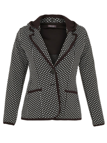 Hooded Textured Woven Blazer. Style DOLC74175