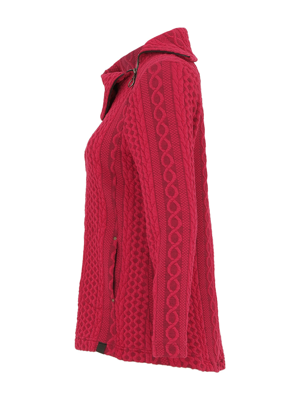 Zip Cowl Neck Textured Knit Sweater. Style DOLC74200