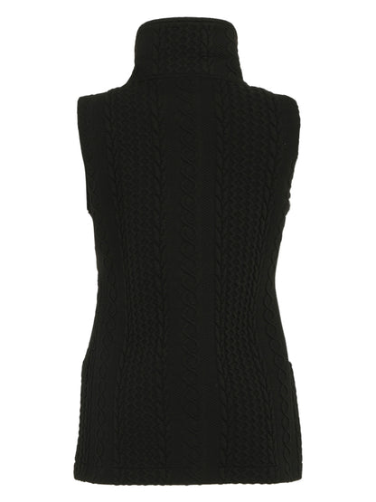 Textured High Collar Zip Up Vest. Stye DOLC74201