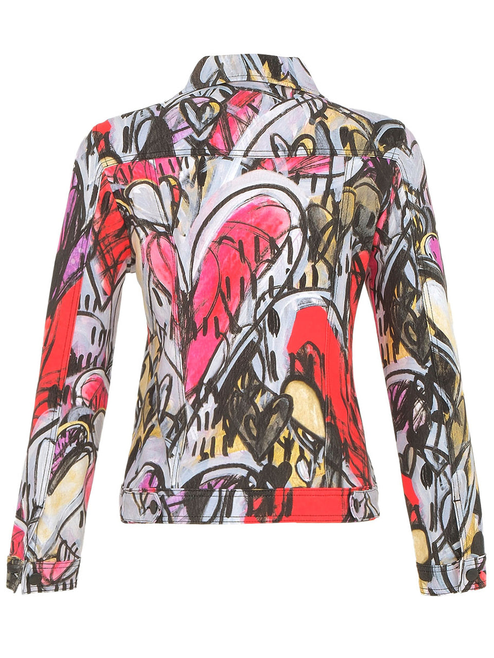 "Watermelon Heart" Artist Print Button Front Jacket. Style DOLC74611