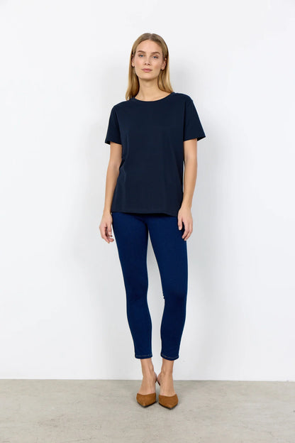 Basic Cotton Short Sleeve Round Neck Top. Style SOYA25689
