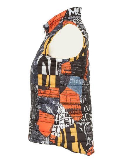 "Newspaper" Artist Print Puffer Vest. Style DOLC74821