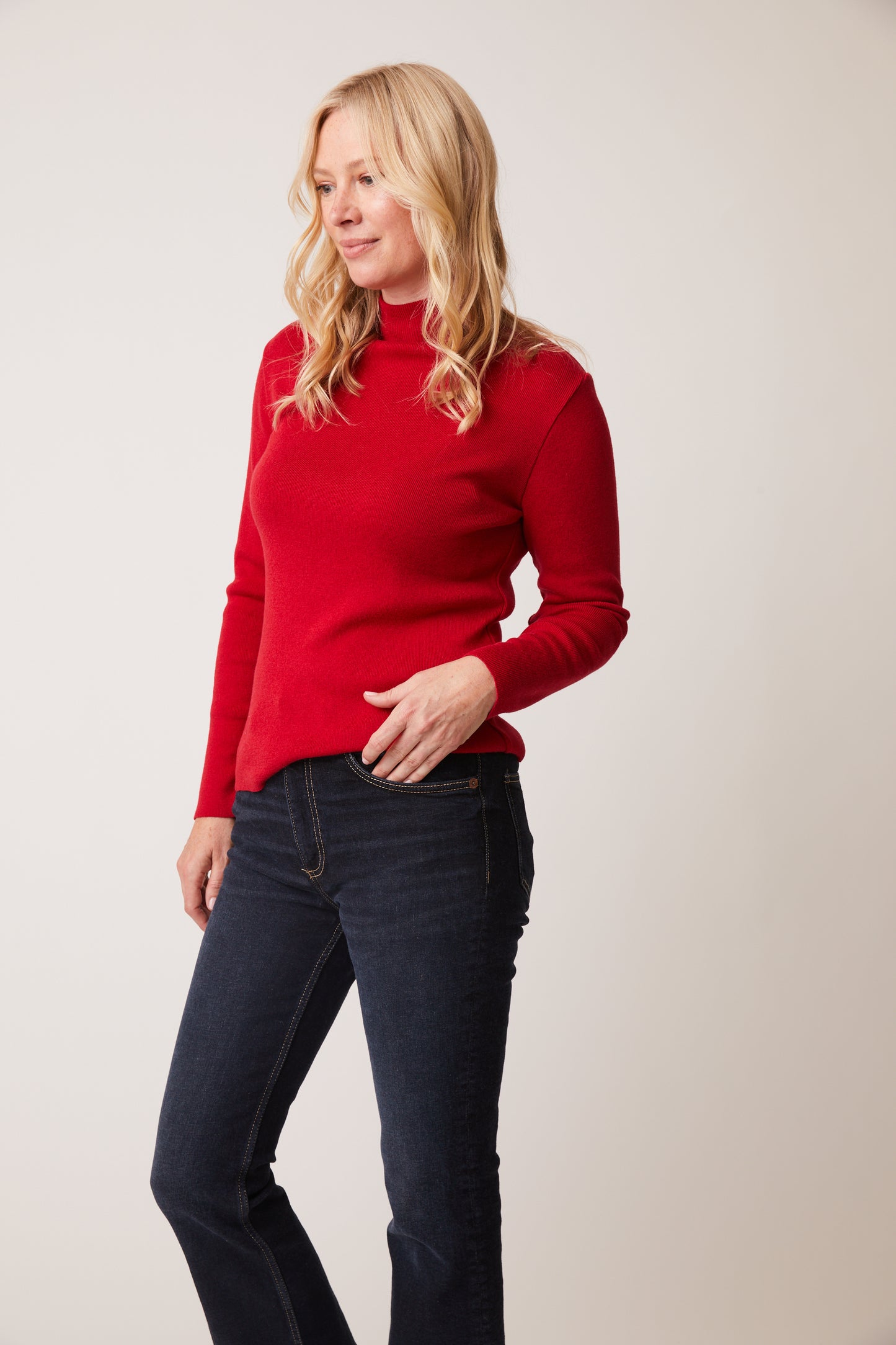 Martina Mock Neck Rib Knit Sweater. Style PH74876